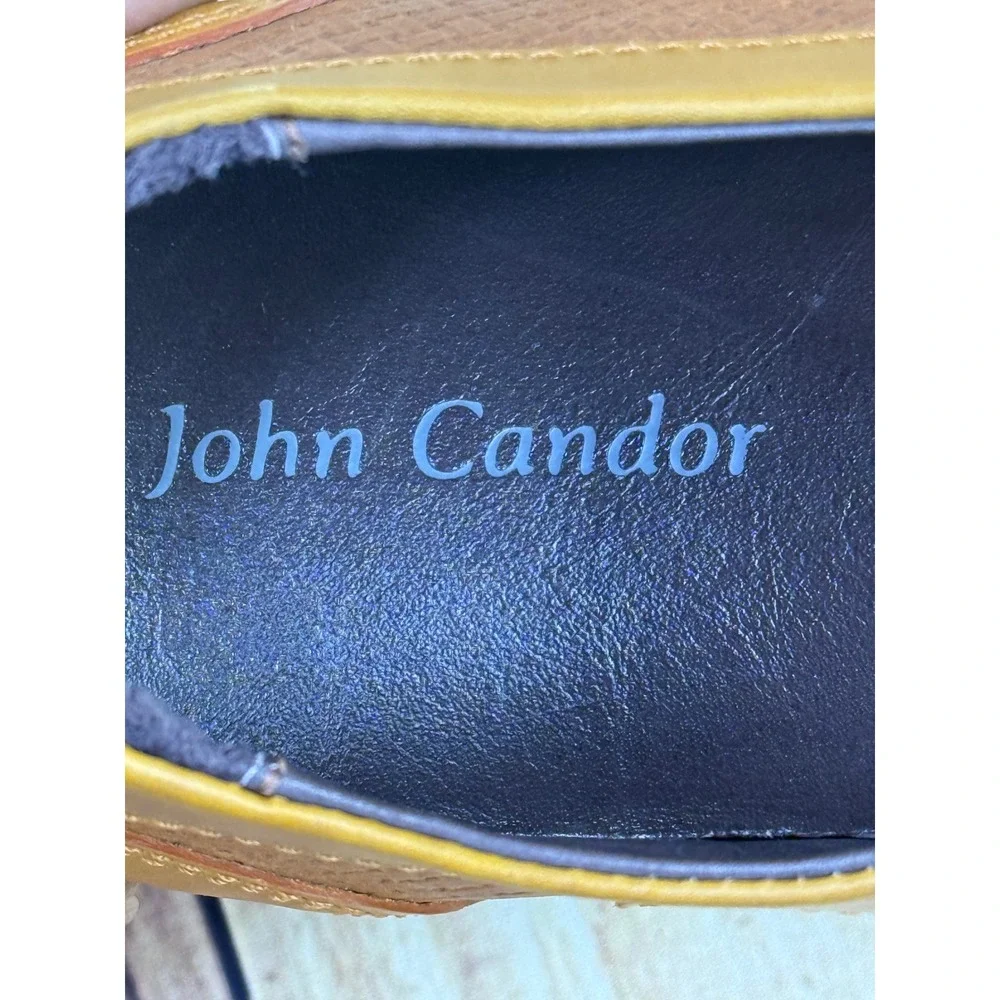 John Candor Mens Leather Oxford Shoes Tan Sneakers Size 10.5 Made in Colombia